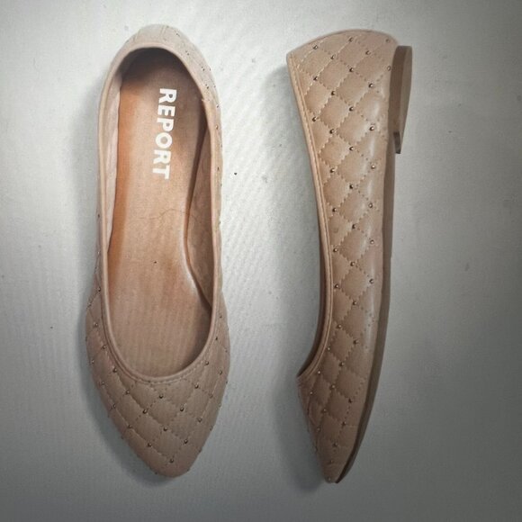 Report Shoes - Report Footwear Suki Quilted Stud Flat blush color size 8.5
